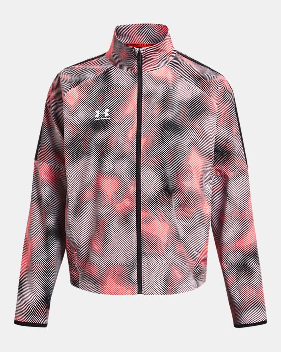 Women's UA Challenger Pro Printed Track Jacket, Red, pdpMainDesktop image number 5